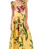 ALICE + OLIVIA ALICE + OLIVIA Oriana Tie Strap Drop Waist Midi Dress Soft Tulip Tuscany - 1