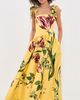 ALICE + OLIVIA ALICE + OLIVIA Oriana Tie Strap Drop Waist Midi Dress Soft Tulip Tuscany - 2