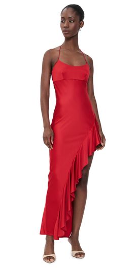 ALICE + OLIVIA ALICE + OLIVIA Palma Ruffle Slip Dress Hibiscus