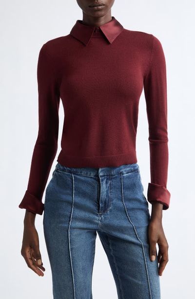 ALICE + OLIVIA ALICE + OLIVIA Porla Collared Wool Blend Sweater