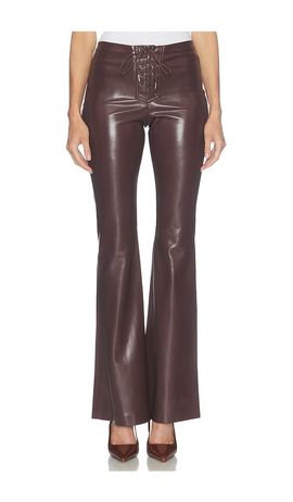 Alice + Olivia Alice + Olivia Ravyn Faux Leather Lace Up Bootcut Pant