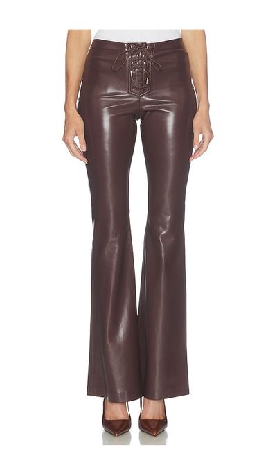 Alice + Olivia Alice + Olivia Ravyn Faux Leather Lace Up Bootcut Pant