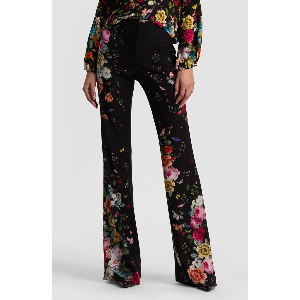 Alice + Olivia Alice + Olivia Teeny Floral Fit & Flare Bootcut Pants