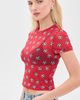 ALICE + OLIVIA ALICE + OLIVIA Tess Crew Baby Tee Go For Gold Hibiscus - 4