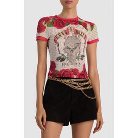 ALICE + OLIVIA ALICE + OLIVIA Tess Crystal Embellished Graphic T-Shirt