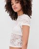 ALICE + OLIVIA ALICE + OLIVIA Tess Lace Tee Off White - 4