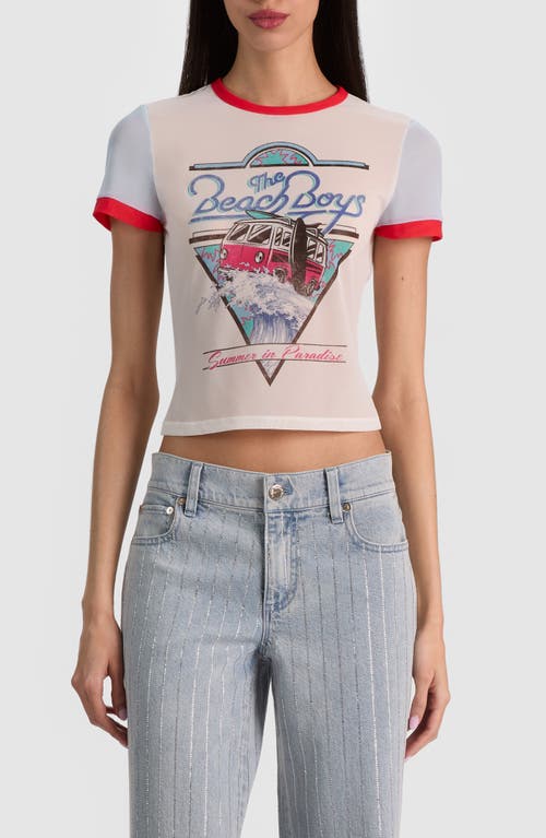 Alice + Olivia Alice + Olivia Tess The Beach Boys Graphic Mesh T-shirt