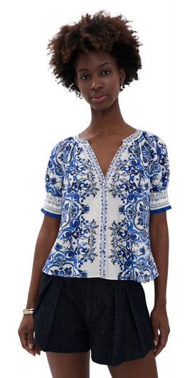 ALICE + OLIVIA ALICE + OLIVIA Thalia Button Down Blouse Solstice