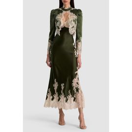 ALICE + OLIVIA ALICE + OLIVIA Thomasina Puff Sleeve Lace Trim Cropped Jacket