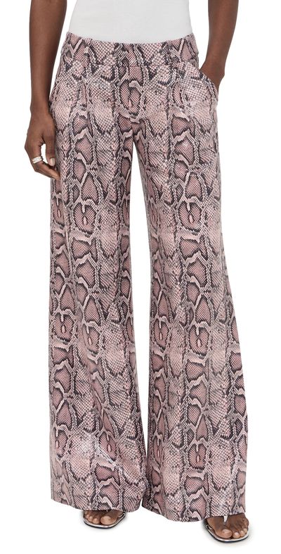 ALICE + OLIVIA ALICE + OLIVIA Vegan Python Pants English Rose/Black Snake
