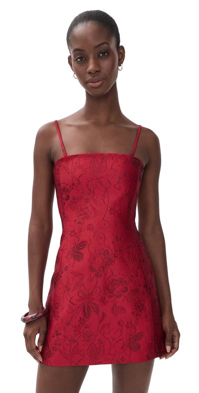 ALICE + OLIVIA ALICE + OLIVIA Velia Removeable Strap Mini Dress Hibiscus