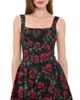 ALICE + OLIVIA ALICE + OLIVIA Vera Drop Waist Flare Mini Dress Rouge Romance Black - 1