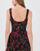 ALICE + OLIVIA ALICE + OLIVIA Vera Drop Waist Flare Mini Dress Rouge Romance Black - 3