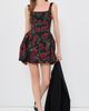 ALICE + OLIVIA ALICE + OLIVIA Vera Drop Waist Flare Mini Dress Rouge Romance Black - 5