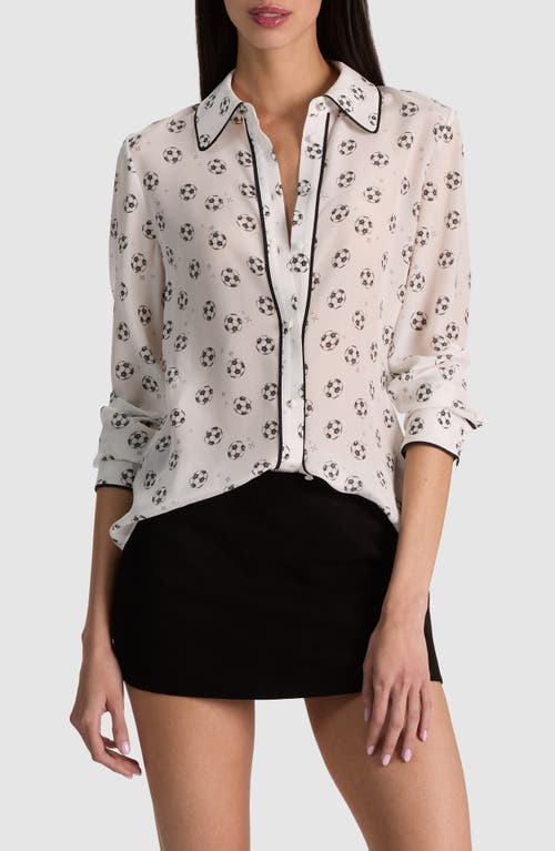 Alice + Olivia Alice + Olivia Willa Piped Silk Shirt