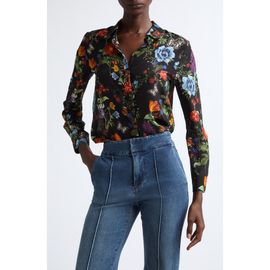 ALICE + OLIVIA ALICE + OLIVIA Willa Placket Silk Shirt