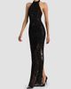 ALICE + OLIVIA ALICE + OLIVIA Women's Koi Sequined Lace Halter Maxi Dress - 6