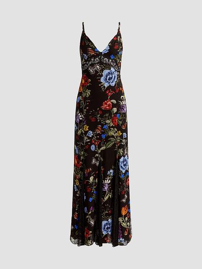 ALICE + OLIVIA ALICE + OLIVIA Women's Nisa Floral Cutaway Lace Maxi Dress