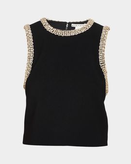 ALICE + OLIVIA Amal Crystal Embellished Boxy Tank Top