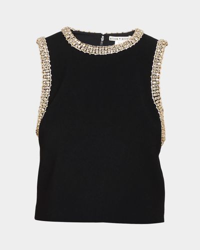 ALICE + OLIVIA Amal Crystal Embellished Boxy Tank Top