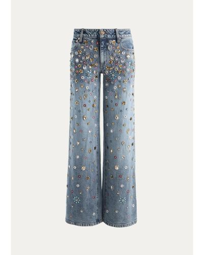ALICE + OLIVIA Amazing Embellished Mid-Rise Baggy Jeans