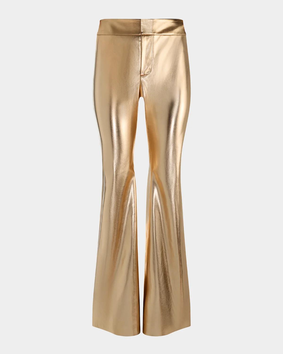 ALICE + OLIVIA Andrew Faux-Leather Boot-Cut Pants