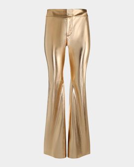 ALICE + OLIVIA Andrew Faux-Leather Boot-Cut Pants