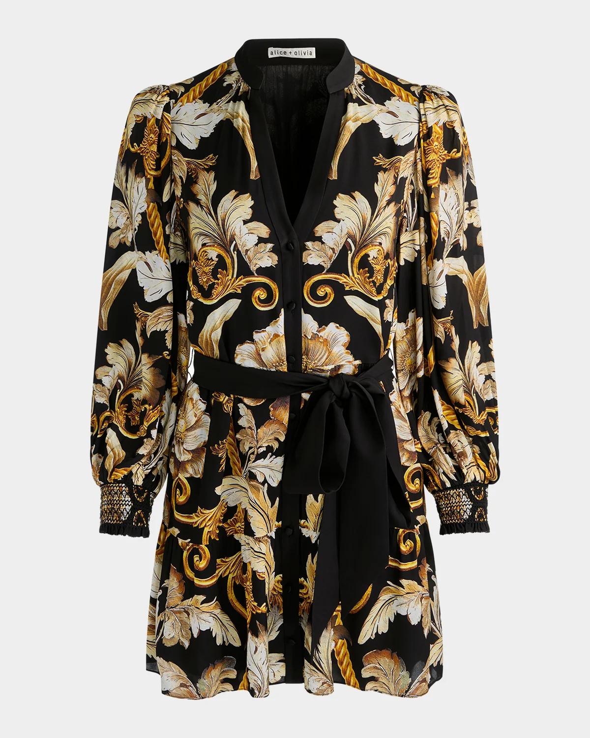 ALICE + OLIVIA Antonette Tiered Mini Shirtdress