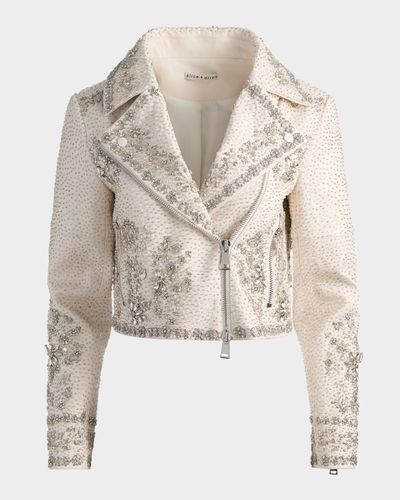 ALICE + OLIVIA Avril Embellished Vegan Leather Jacket