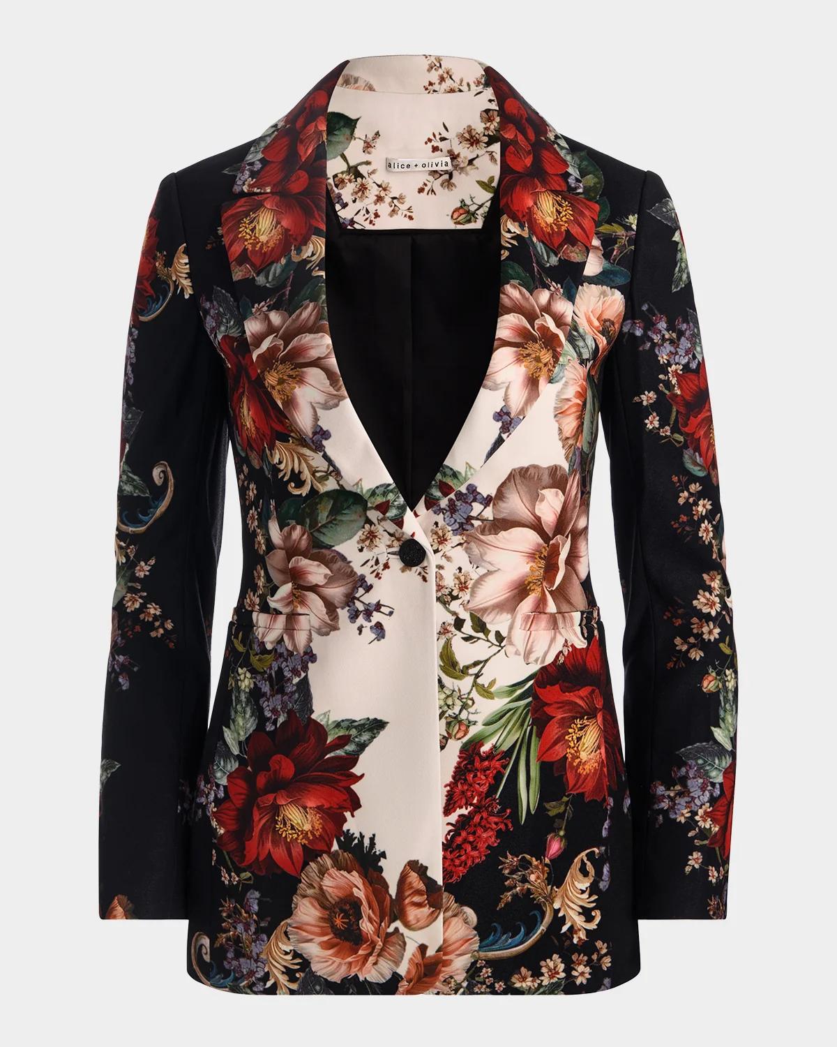 ALICE + OLIVIA Breann Floral Fitted Blazer
