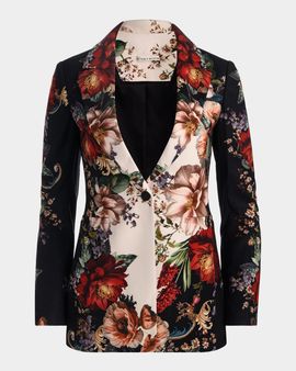 ALICE + OLIVIA Breann Floral Fitted Blazer