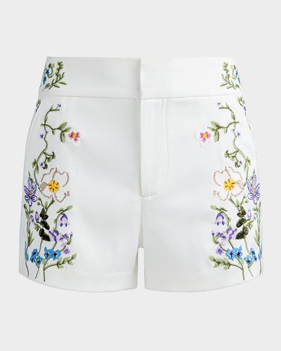 ALICE + OLIVIA Cady High-Rise Embroidered Shorts