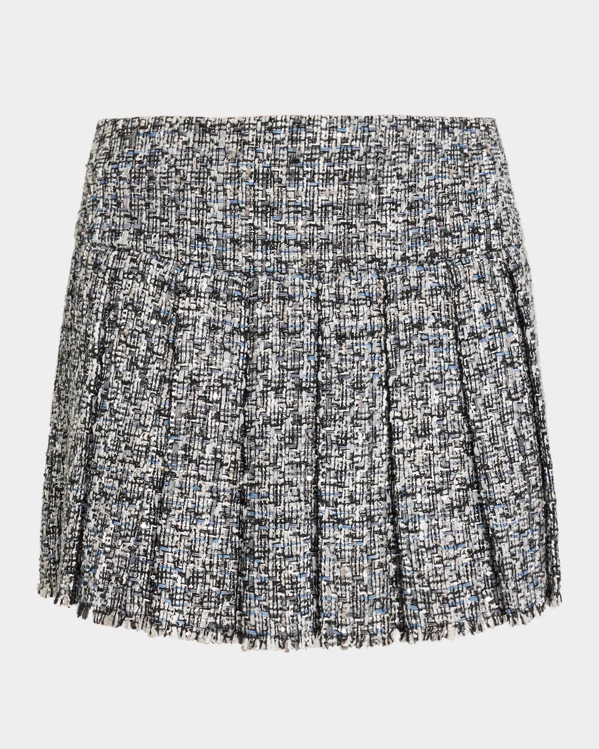 ALICE + OLIVIA Carter Stitch Pleated Mini Skirt