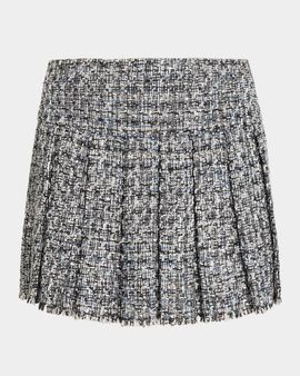 ALICE + OLIVIA Carter Stitch Pleated Mini Skirt