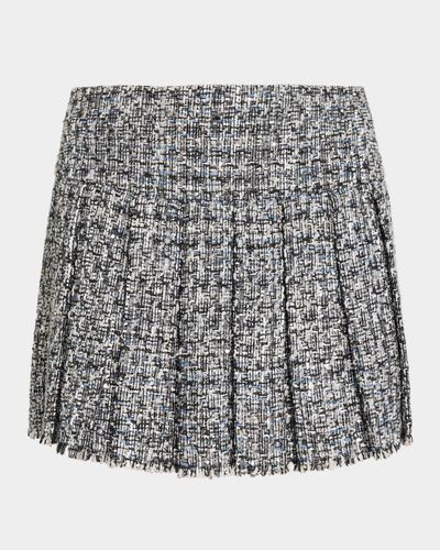 ALICE + OLIVIA Carter Stitch Pleated Mini Skirt
