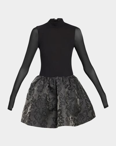 ALICE + OLIVIA Chara Combo Drop-Waist Mini Dress
