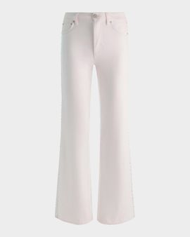 ALICE + OLIVIA Chic High-Rise Embellished Striped Jeans