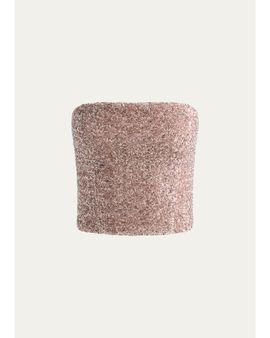 ALICE + OLIVIA Cosette Sequined Strapless Top