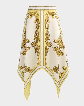 ALICE + OLIVIA Davina Handkerchief Midi Skirt