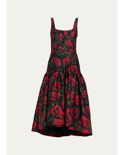 ALICE + OLIVIA Diana Structured Midi Dress