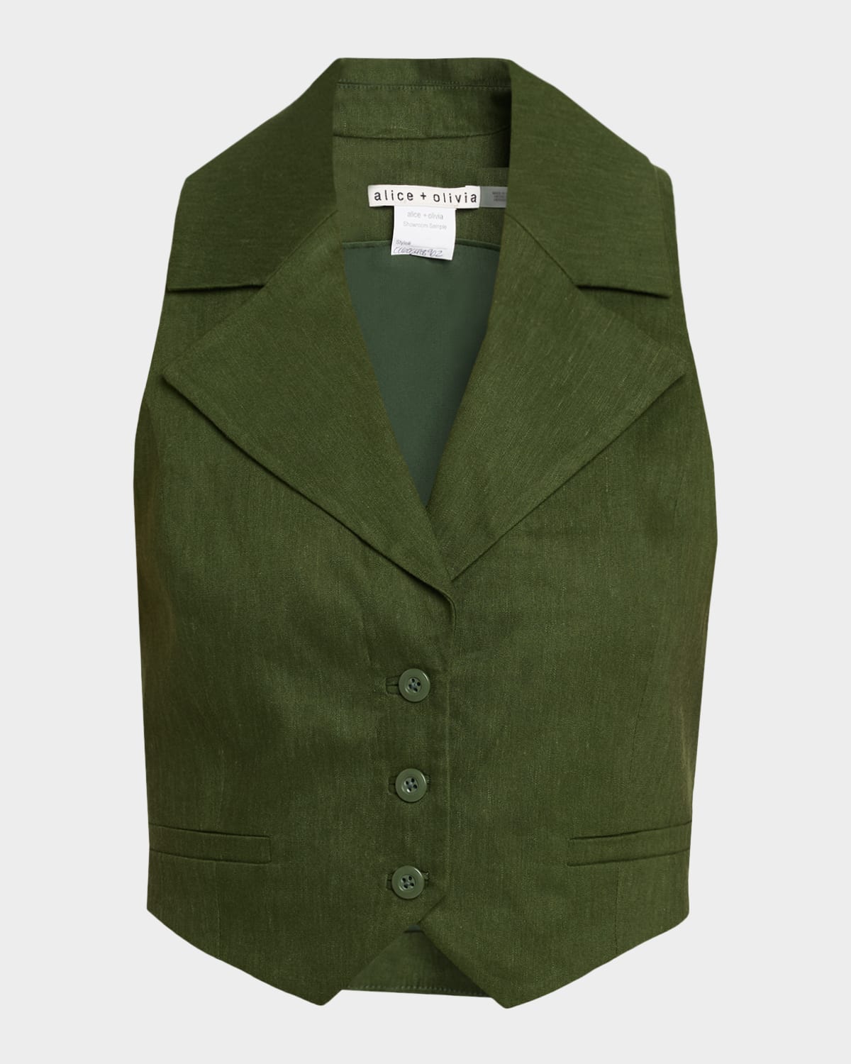 ALICE + OLIVIA Donna Linen-Blend Vest
