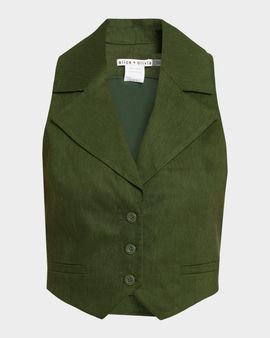 ALICE + OLIVIA Donna Linen-Blend Vest
