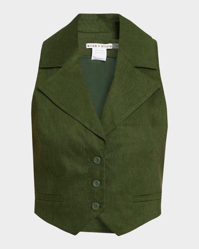 ALICE + OLIVIA Donna Linen-Blend Vest