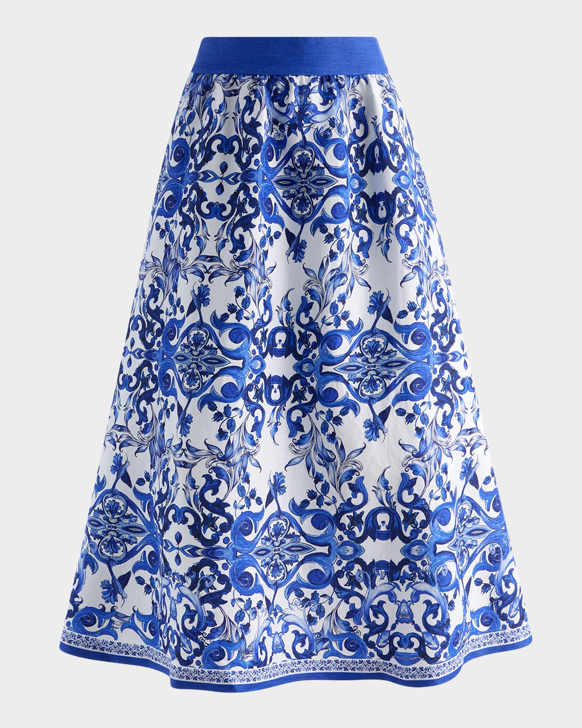 ALICE + OLIVIA Earla Linen Midi Skirt