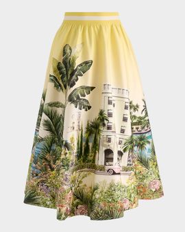 ALICE + OLIVIA Earla Paradise Midi Skirt