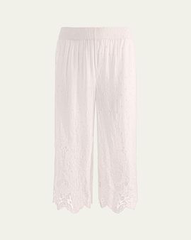 ALICE + OLIVIA Elba Embroidered Cotton Pants