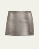 ALICE + OLIVIA Eleana Woven Vegan Leather Mini Skirt - 1