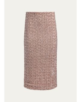 ALICE + OLIVIA Fifi Sequined Midi Skirt