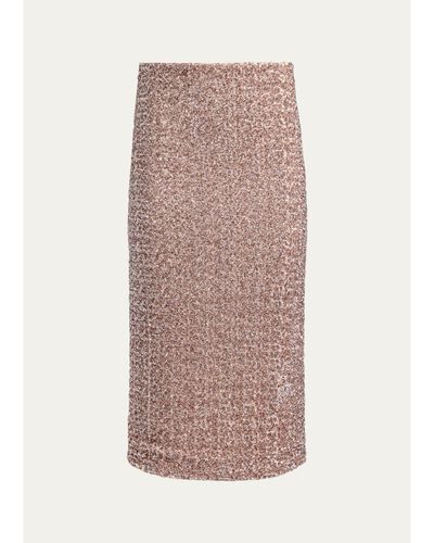 ALICE + OLIVIA Fifi Sequined Midi Skirt