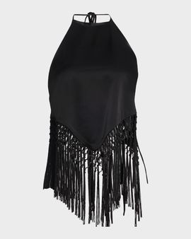 ALICE + OLIVIA Greta Handkerchief Fringe Top